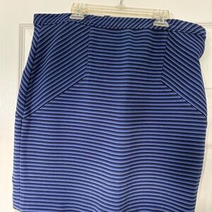 Ann Taylor Navy and Black Striped Pencil Skirt